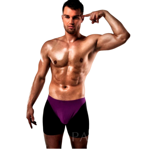 PASSION - BOXER 009 LILA/SCHWARZ EROTISCHE DESSOUS S/M
