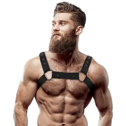 FETISH SUBMISSIVE ATTITUDE - VERSTELLBARER NEOPREN-BRUST-SPORT-HARNESS FÜR MNNER