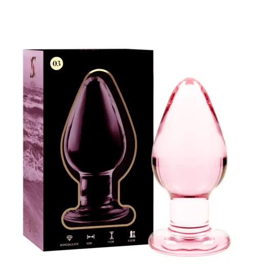 NEBULA SERIES BY IBIZA - MODELL 3 ANALPLUG BOROSILIKATGLAS ROSA 11 CM -O- 5 CM