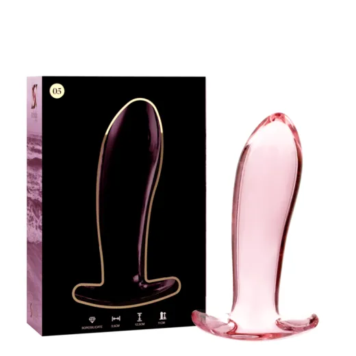 NEBULA SERIES BY IBIZA - MODELL 5 ANALPLUG BOROSILIKATGLAS ROSA 12.5 CM -O- 3.5 CM