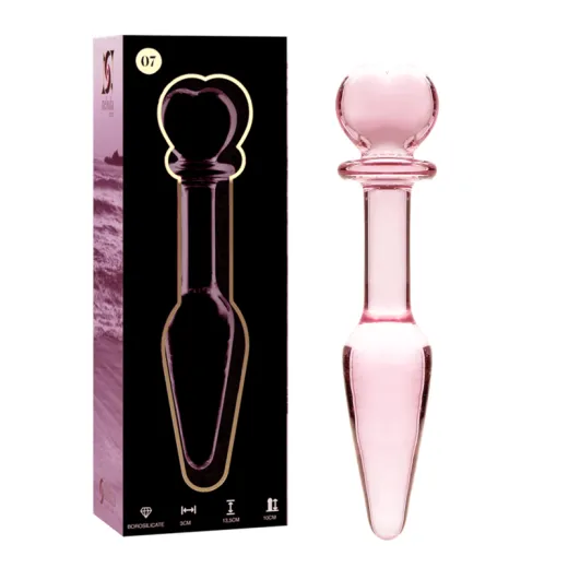 NEBULA SERIES BY IBIZA - MODELL 7 ANALPLUG BOROSILIKATGLAS ROSA 13.5 CM -O- 3 CM