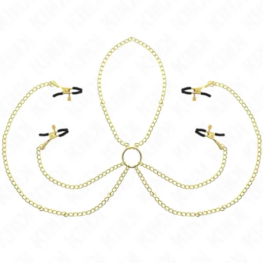KINK - 4 Nippel- und Kitzlerklammern, verstellbar, Gold