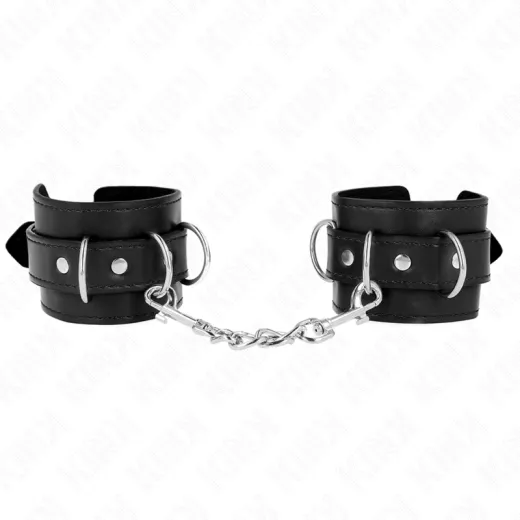 KINK - 3 D-RING HANDGELENKFESSELN VERSTELLBAR SCHWARZ 17,5-25 CM X 6 CM