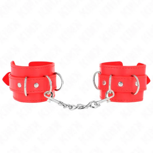 KINK - 3 D-RING HANDGELENKFESSELN VERSTELLBAR ROT 17,5-25 CM X 6 CM