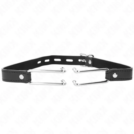 KINK - METALLHAKENKNEBEL 11,5 CM MIT KUNSTLEDERBAND VERSTELLBAR 39-58 CM X 2 CM