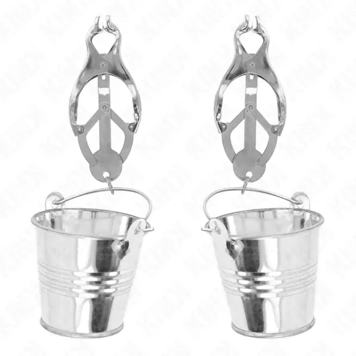 KINK - JAPANISCHE KLEEBLATT-NIPPELKLAMMERN MIT EIMER SILBER