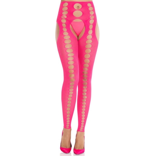 LEG AVENUE - TRÄGERLOSE UND NAHTLOSE BLICKDICHTE STRÜMPFE NEON PINK