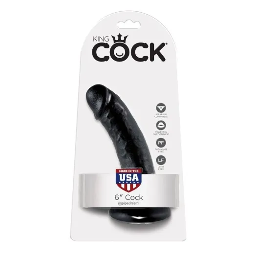 KING COCK 6&quote; PENE NEGRO 15.2 CM