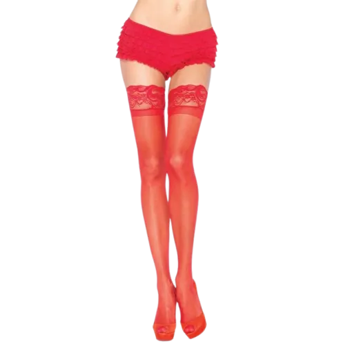 LEG AVENUE - ROTE STRUMPFHOSE MIT SELBSTKLEBENDER SPITZE
