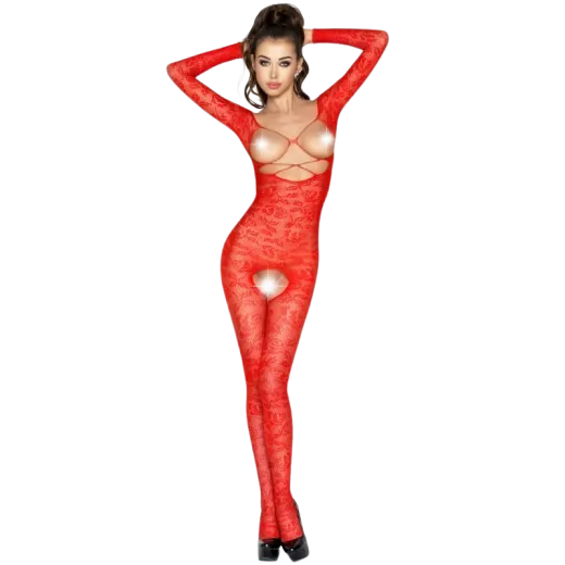 PASSION - WOMAN BS031 ROTER BODYSTOCKING, EINE GRÖSSE