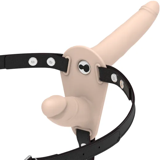 FETISH SUBMISSIVE HARNESS - DOPPELTE PENETRATION, FLEISCH-VIBRATOR
