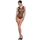 PASSION - WOMAN BS086 SCHWARZER BODYSTOCKING, EINE GRÖSSE