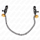 KINK - FLACHE KETTE NIPPELKLEMMEN UND GLOCKE SILBER 30 CM