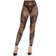 LEG AVENUE - STRUMPFHOSE OHNE FUSS AUS SPITZE UND TRANSPARENZ SCHWARZ