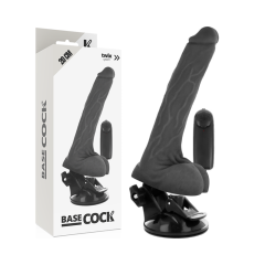 BASECOCK - REALISTISCHER VIBRATOR MIT FERNBEDIENUNG SCHWARZ MIT HODEN 20 CM -O- 4 CM