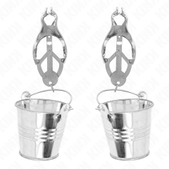 KINK - JAPANISCHE KLEEBLATT-NIPPELKLAMMERN MIT EIMER SILBER