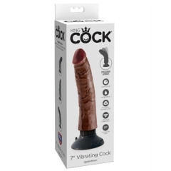KING COCK - VIBRIERENDER SCHWANZ BRAUN 17,78 CM